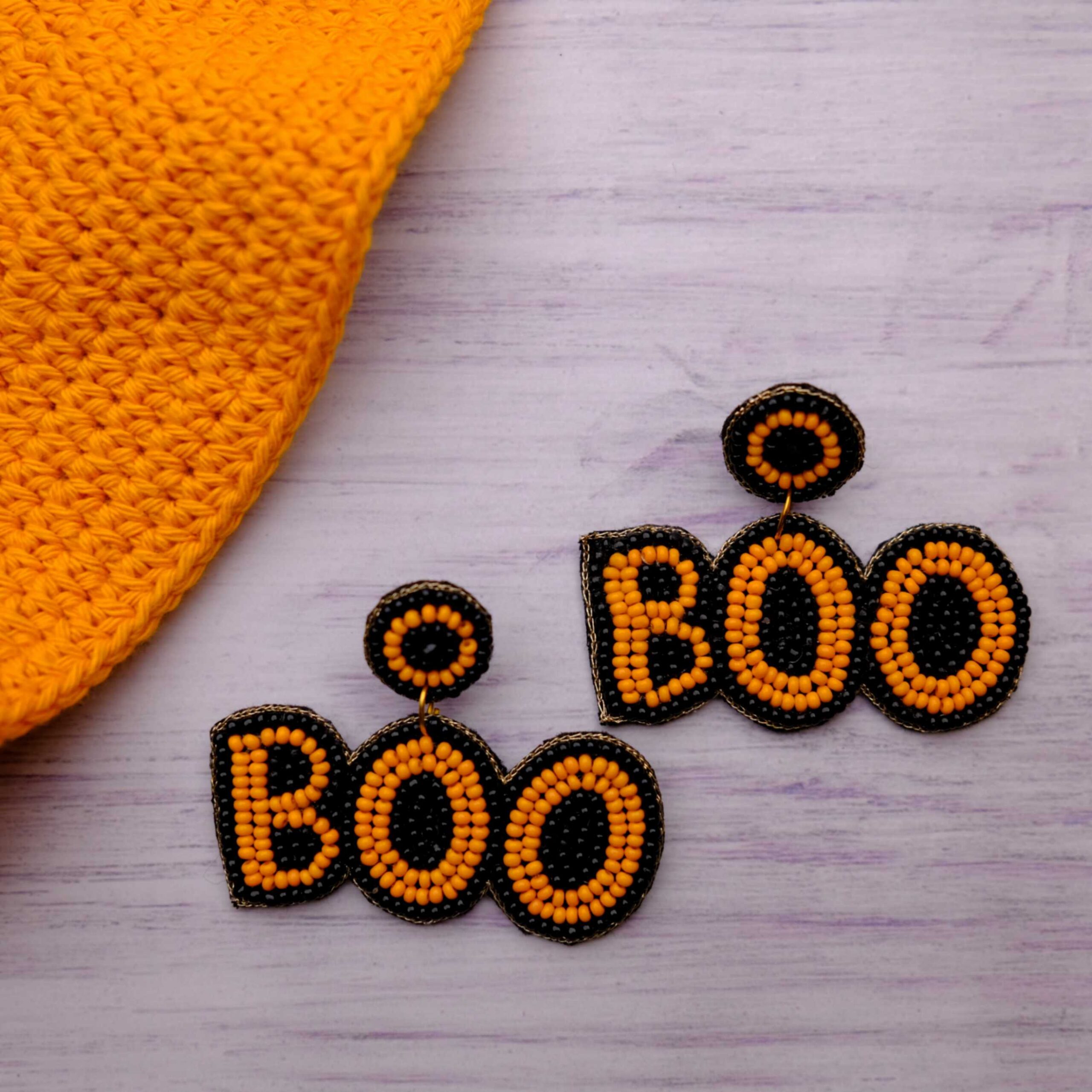 Boo Halloween Halloween Bead Earring