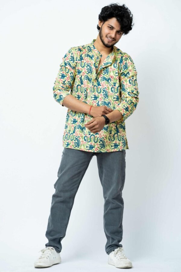 ANIMAL THEME  BLOCK PRINT  CASUAL KURTA