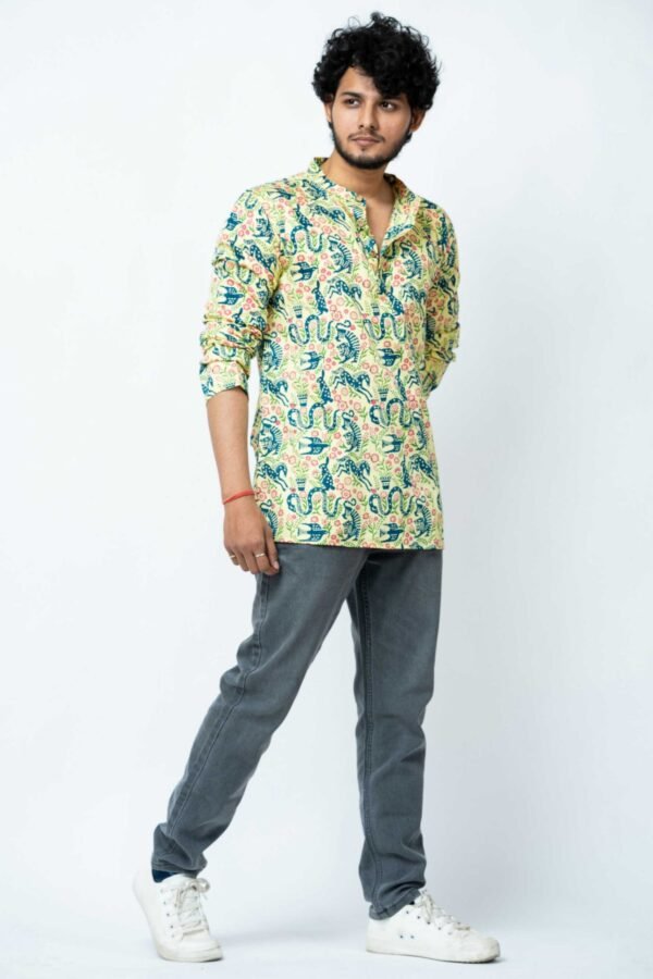 ANIMAL THEME  BLOCK PRINT  CASUAL KURTA - Image 3