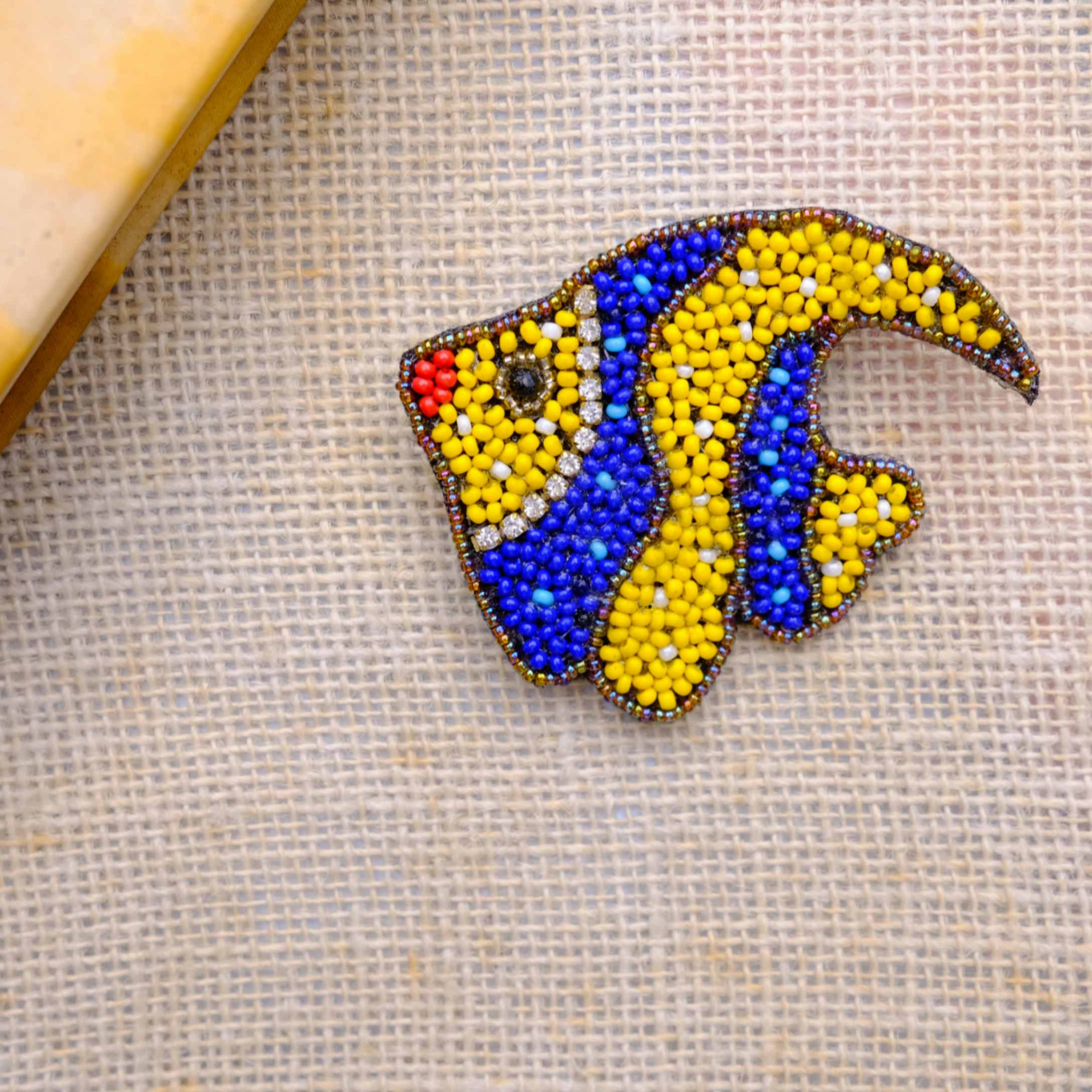 Blue Yellow Fish Brooch