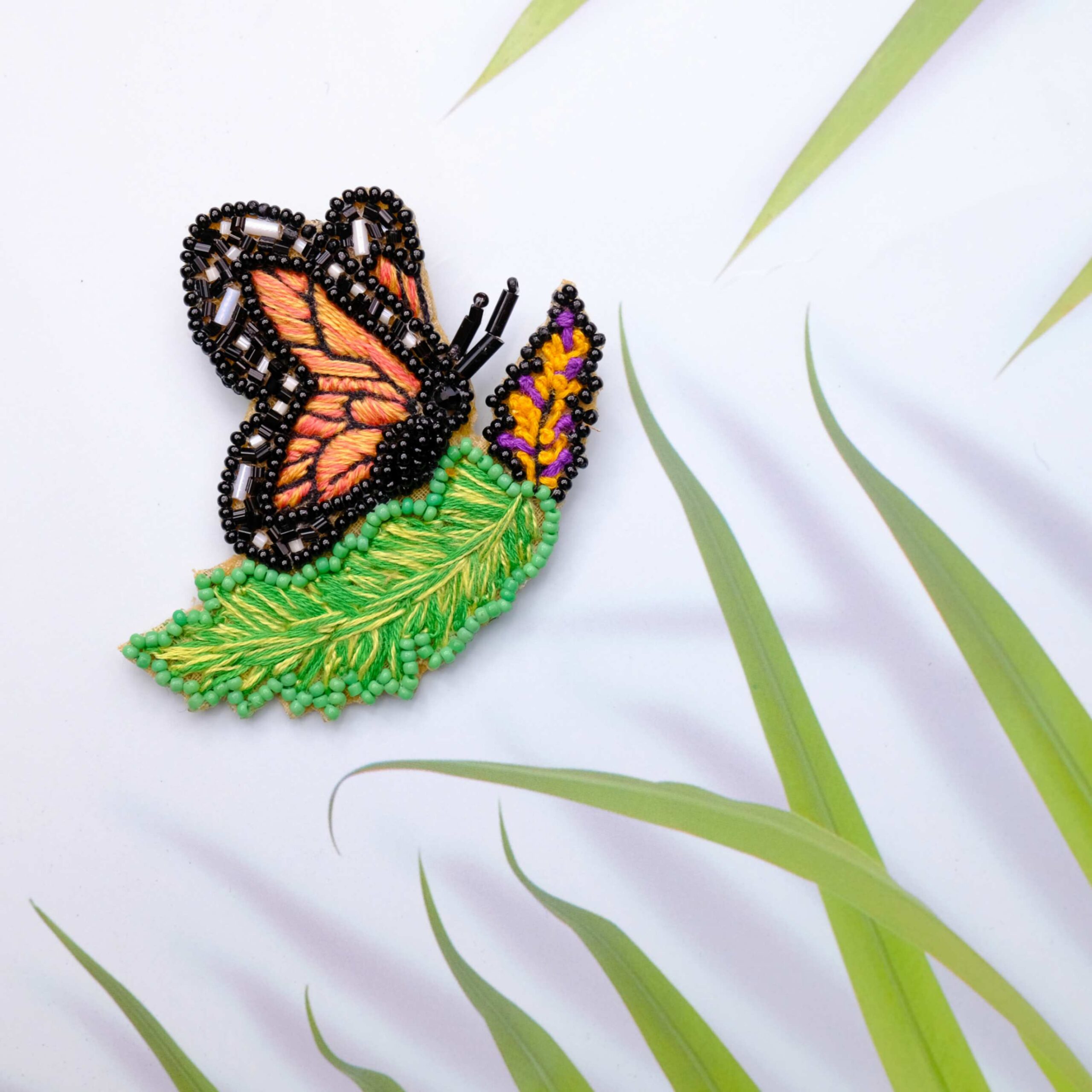 Leafy Butterfly Brooch
