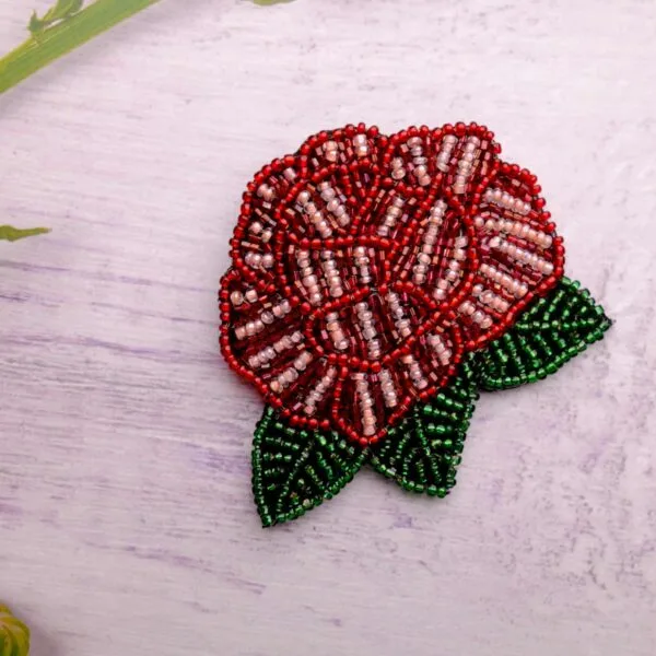 Red Rose Brooch