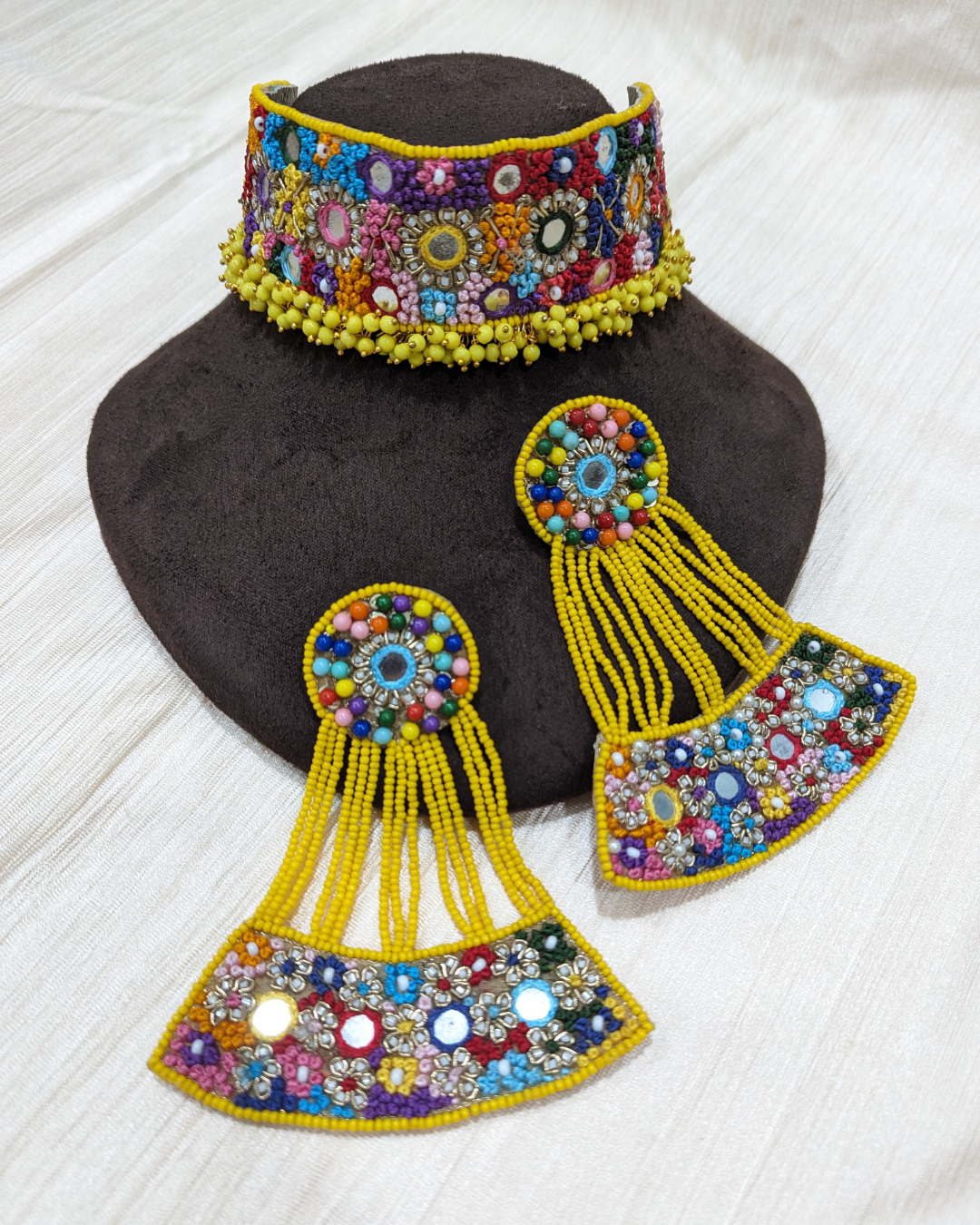 Muskan (Yellow) – Neckpiece and Earrings