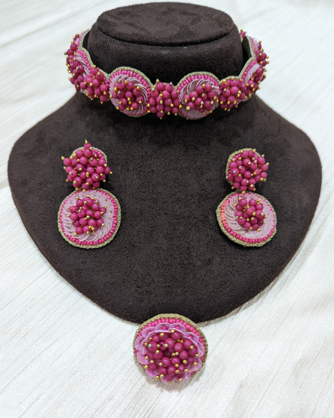 Milan (Gulabi) – Neckpiece, Earrings and Ring