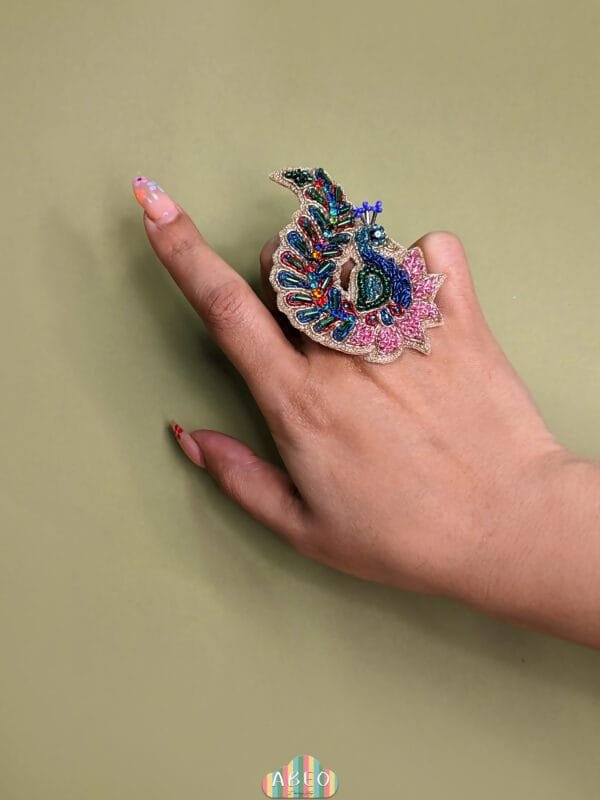 Peacock-beaded-ring