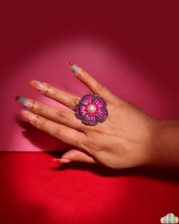 Purple-Raniphul-beaded-ring