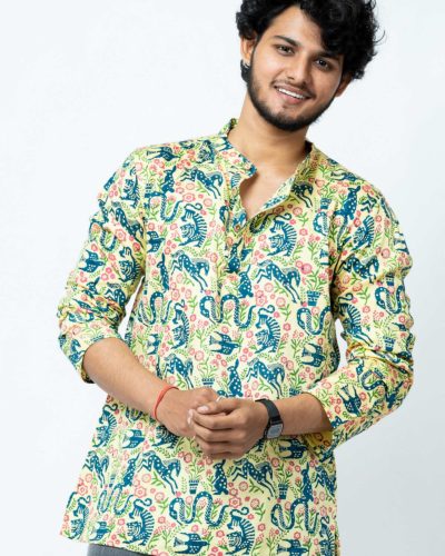 Animal Theme Block Print Casual Kurta 2